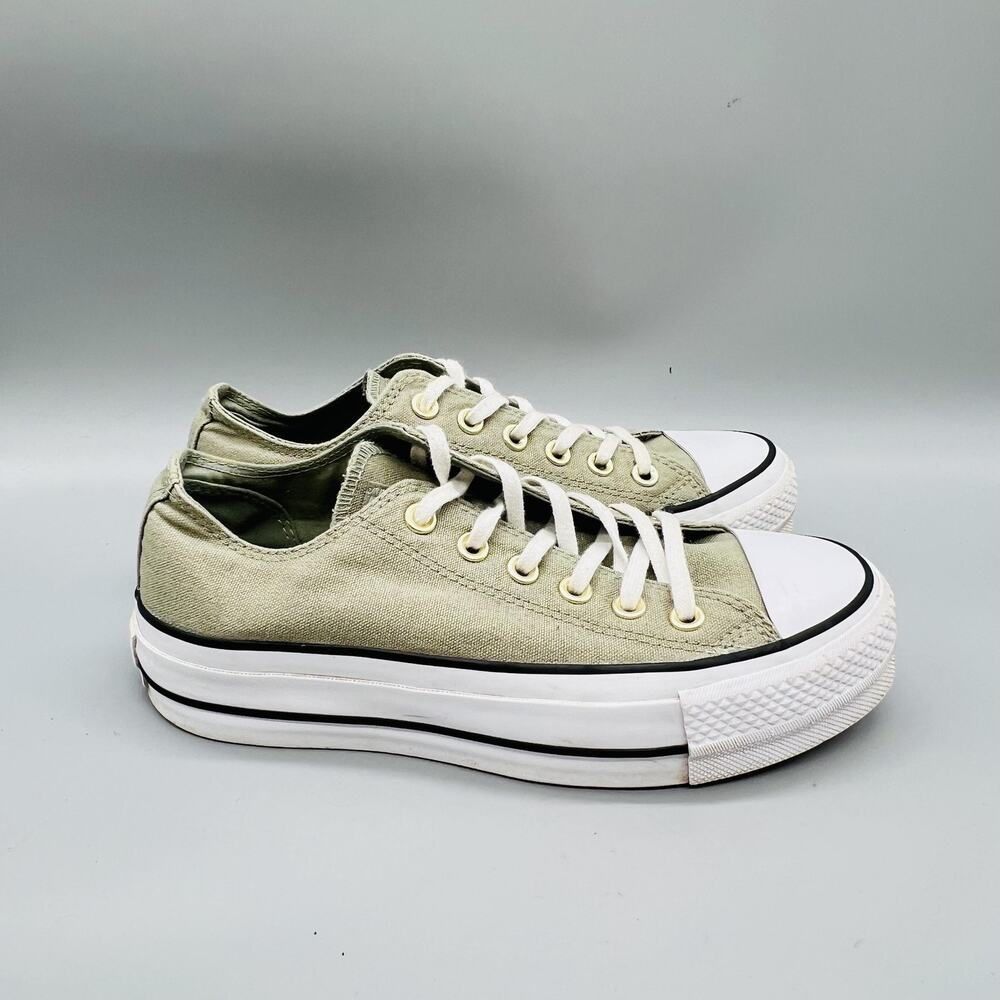 Converse Shoes Womens 7 Green Chuck Taylor All Star 2 Low Top Platform Sneakers